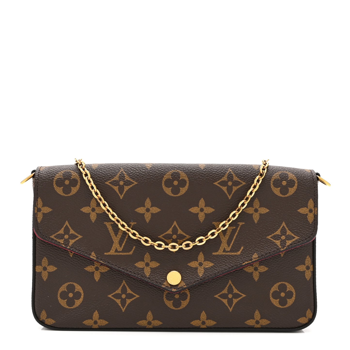 Monogram Pochette Felicie Chain Wallet Fuchsia