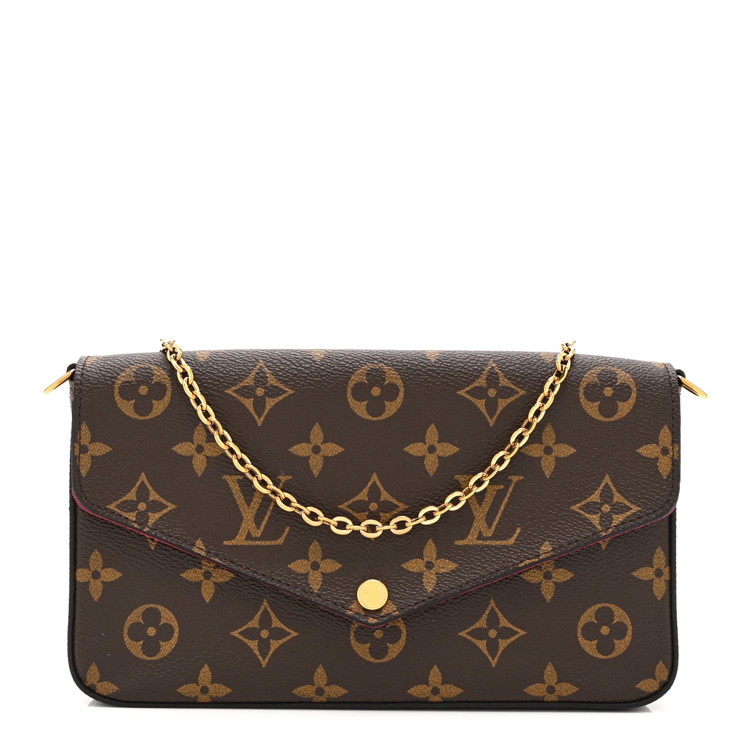 Louis Vuitton Monogram Pochette Felicie Chain Wallet Fuchsia 1 of 11
