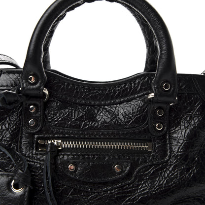 Balenciaga Agneau Classic Silver Hardware Nano City Black 10 of 10