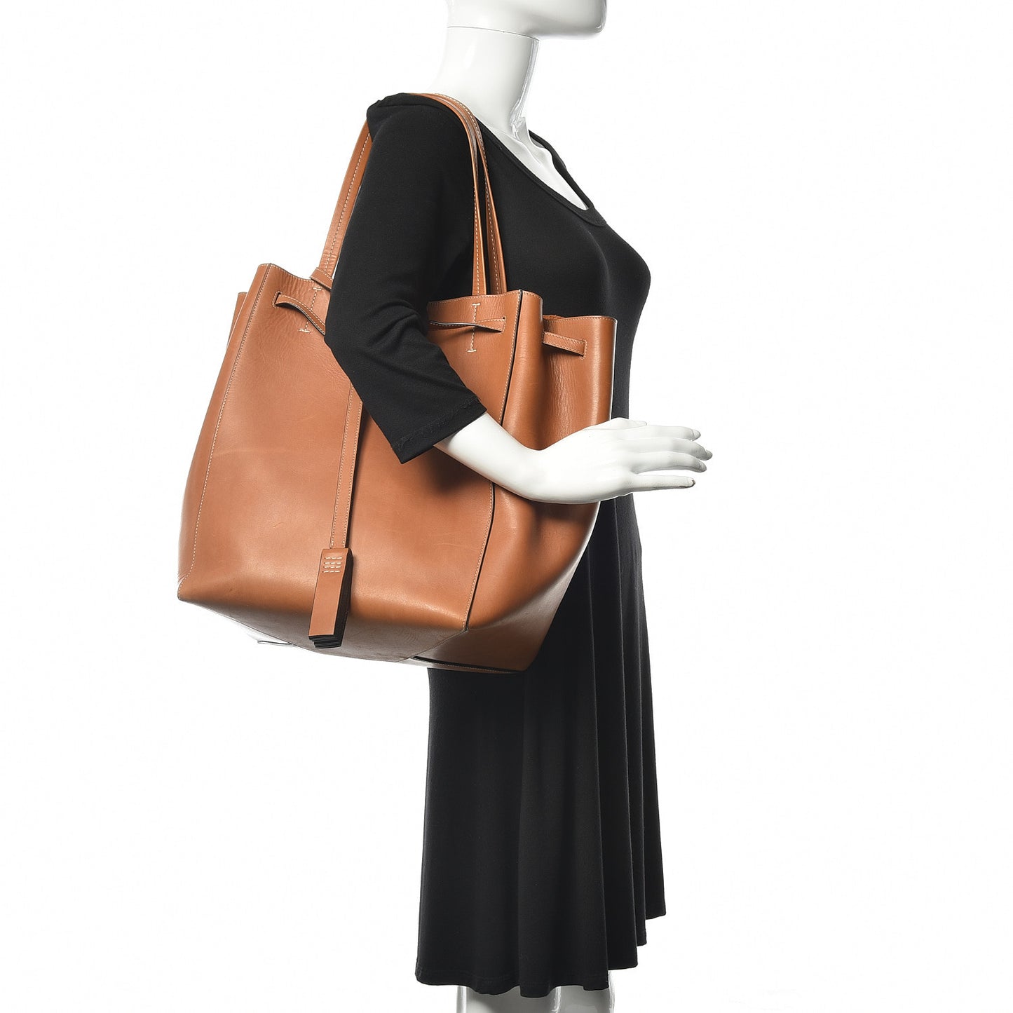 Smooth Calfskin Medium Belt Cabas Phantom Brown