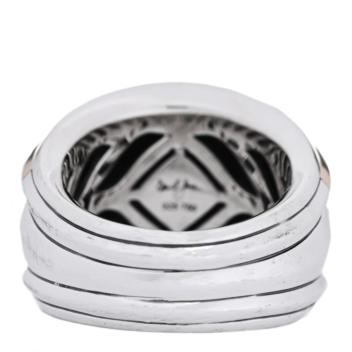 David Yurman Sterling Silver 18K Yellow Gold Bold Renaissance Wide Ring 57 8 3 of 6