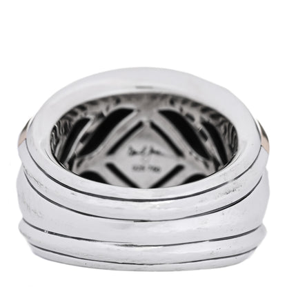 David Yurman Sterling Silver 18K Yellow Gold Bold Renaissance Wide Ring 57 8 3 of 6