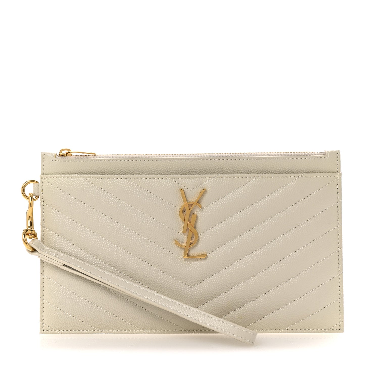 Grain De Poudre Chevron Monogram Bill Pouch Crema Soft