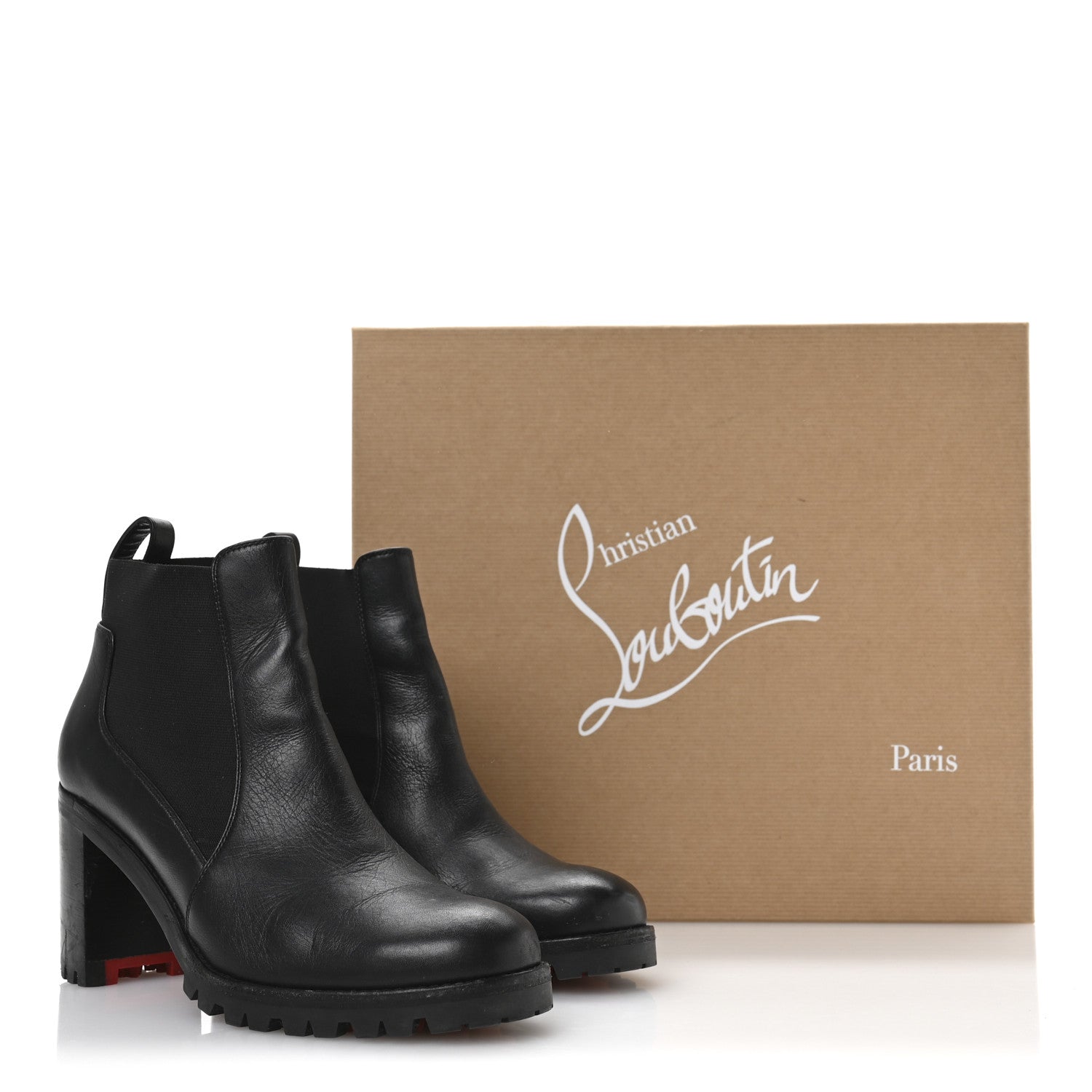 Christian Louboutin Calfskin Marchacroche 70 Chelsea Boots 36 Black 8 of 9