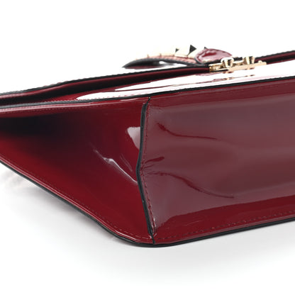 Valentino Garavani Patent Large Glam Lock Rockstud Flap Red 7 of 8