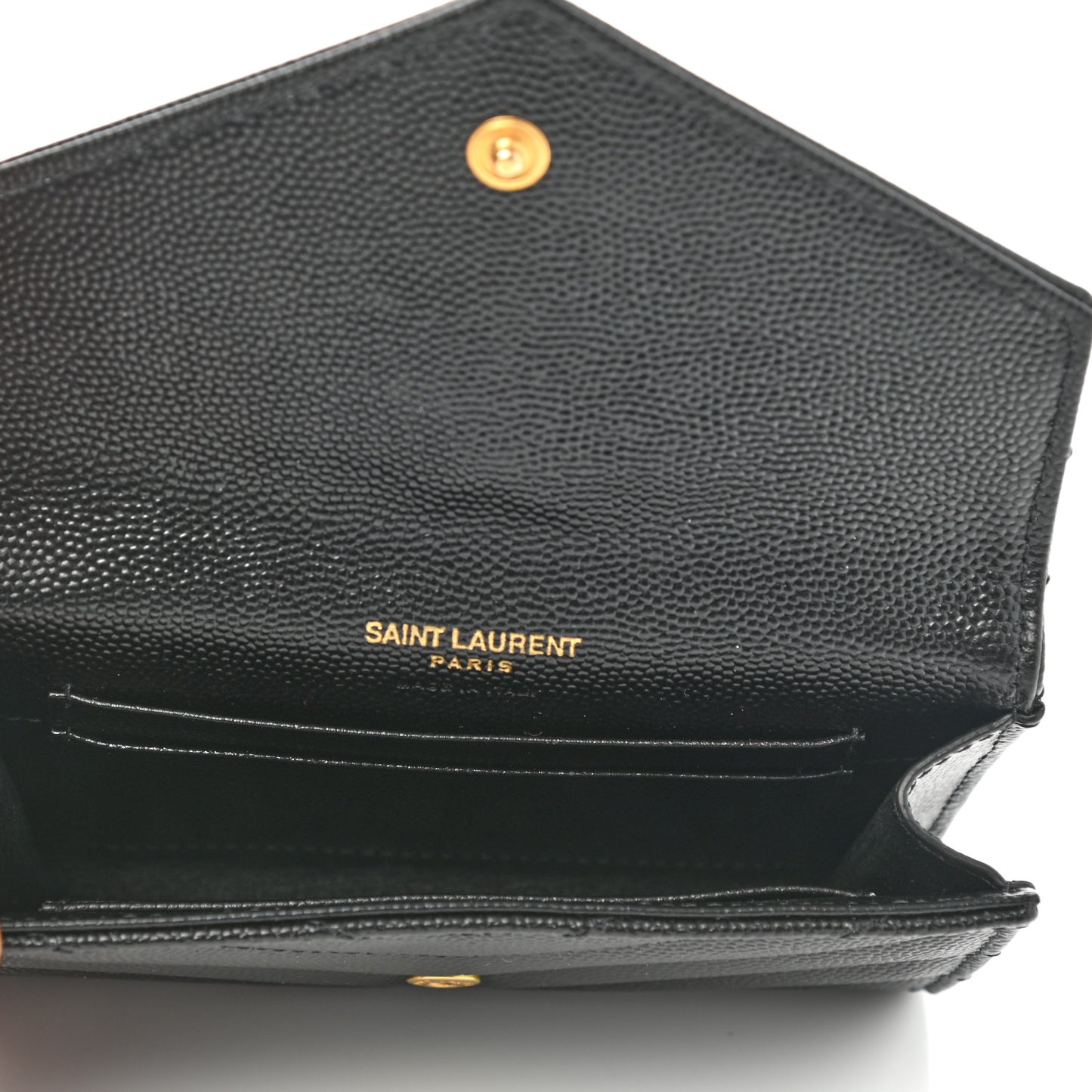 Grain De Poudre Matelasse Chevron Small Monogram Envelope Wallet Black