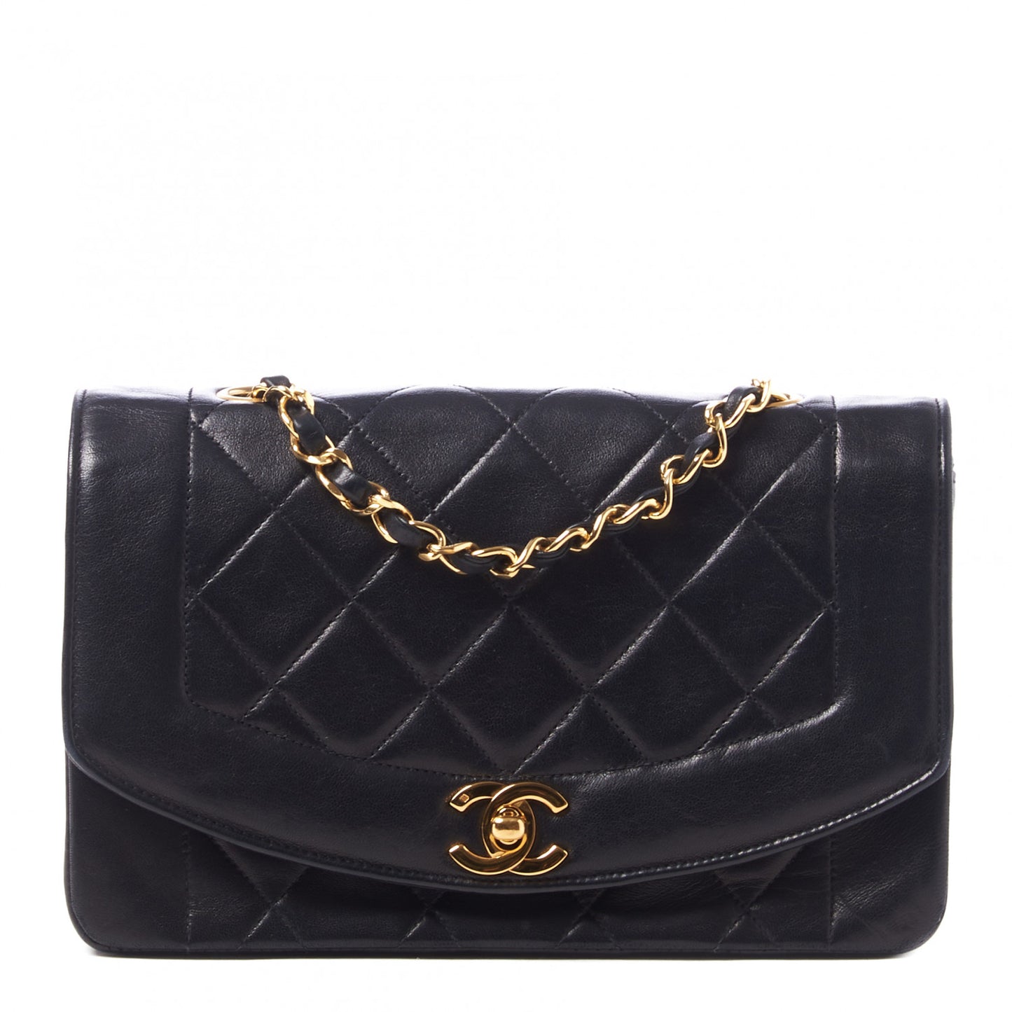 Lambskin Quilted Small Single Flap Black