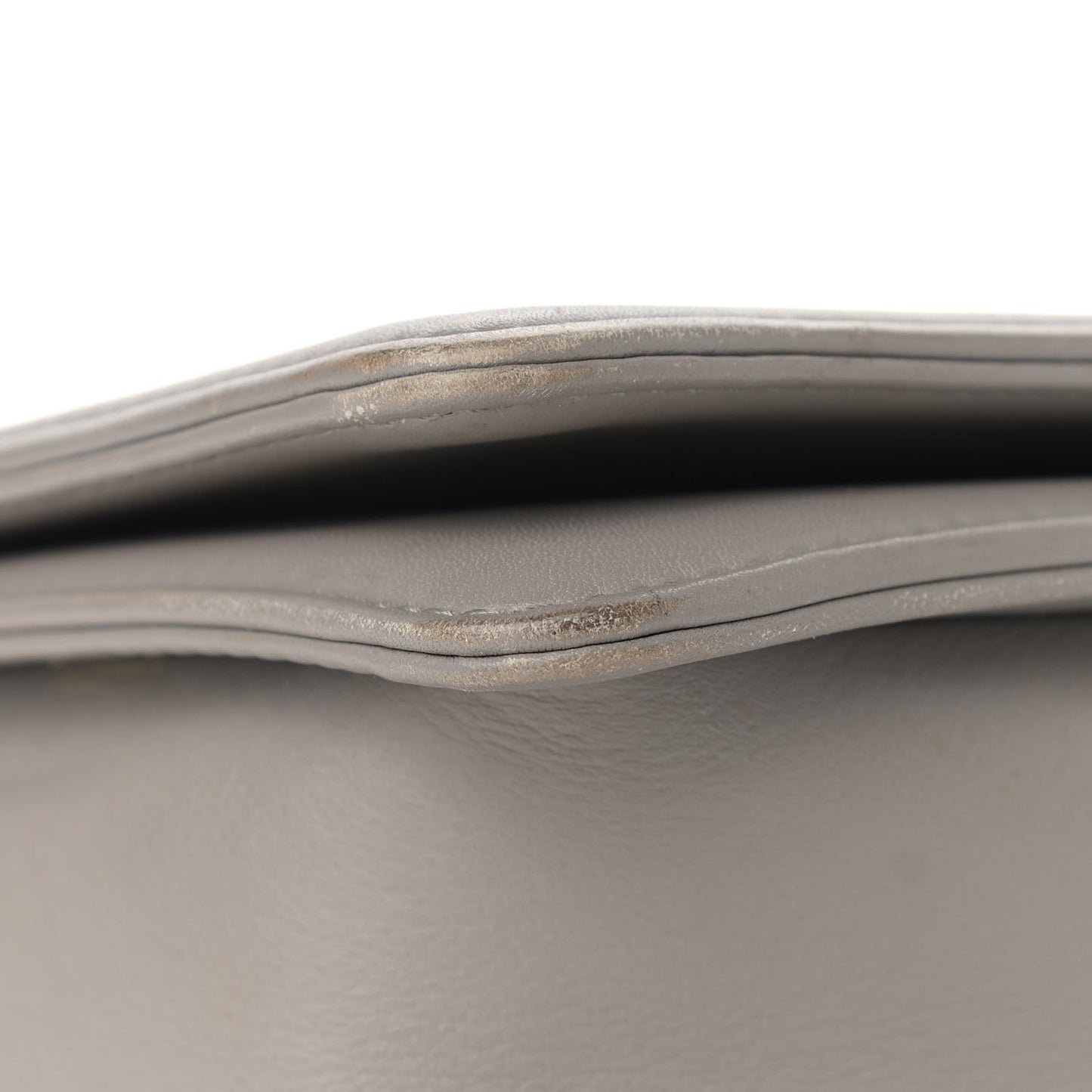 Calfskin Ombre Quilted Large Boy Flap Grey Beige