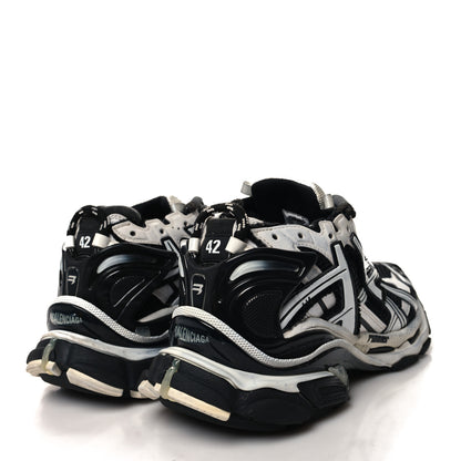 Balenciaga Mesh Rubber Bi-Color Womens Runner Sneakers 42 White Black 4 of 11
