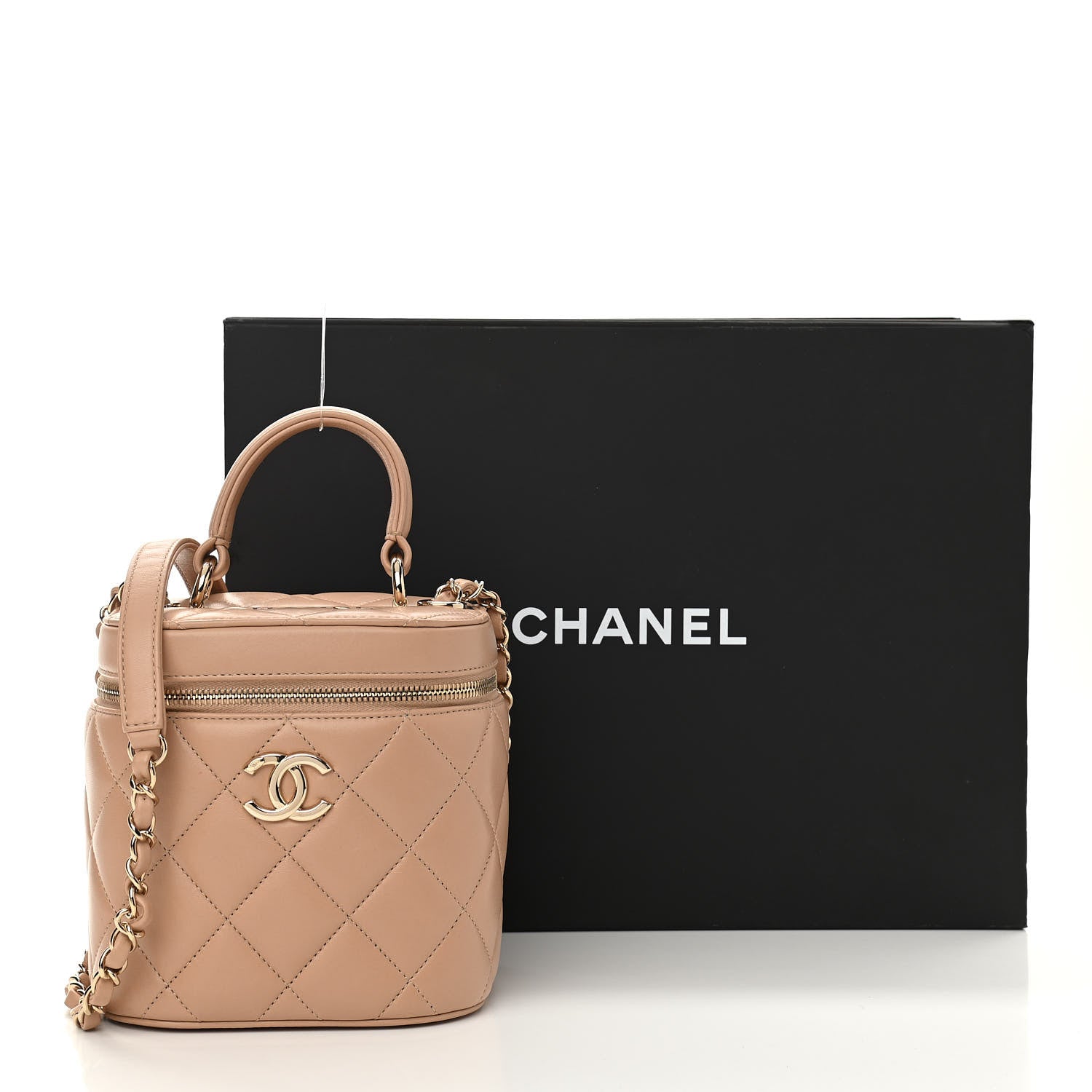 Chanel Lambskin Quilted Trendy Vanity Case Beige 16 of 16