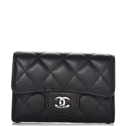 Chanel Lambskin Quilted Flap Card Holder Black 1 of 10