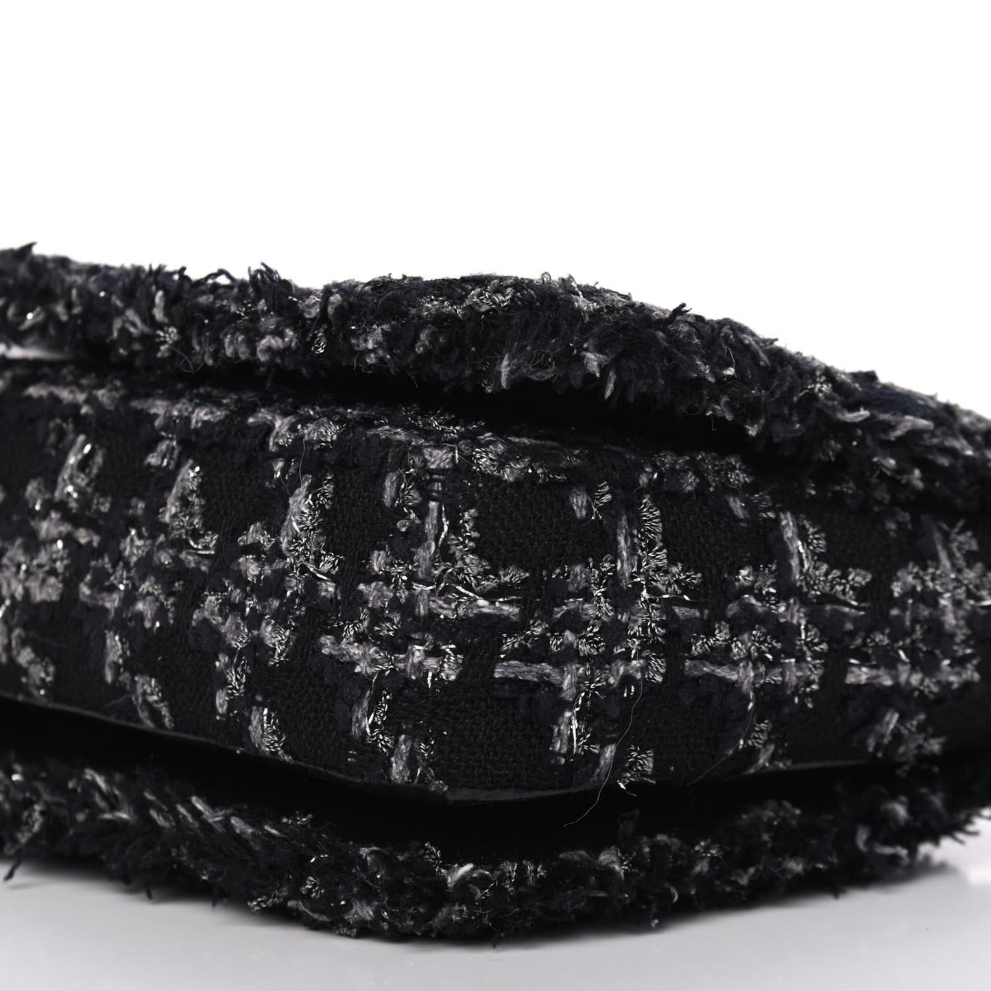 Shearling Tweed Medium Boy Flap Black Grey