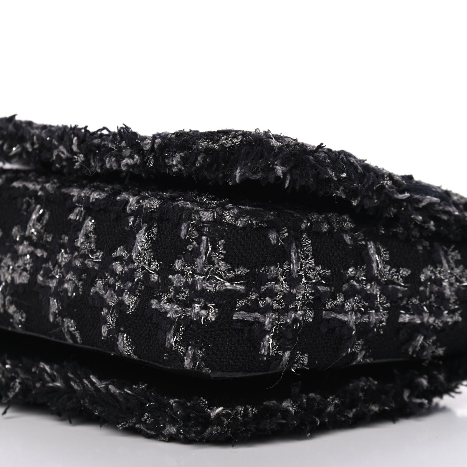 Chanel Shearling Tweed Medium Boy Flap Black Grey 6 of 9