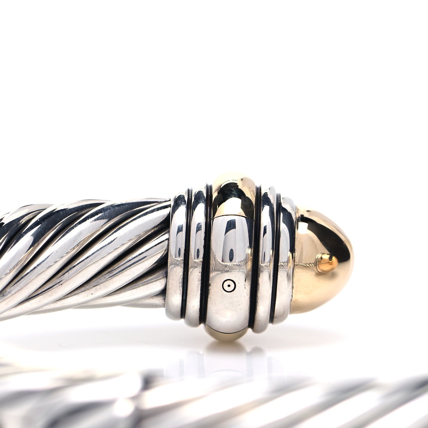 David Yurman Sterling Silver 14K Yellow Gold 10mm Cable Classics Bracelet 5 of 5