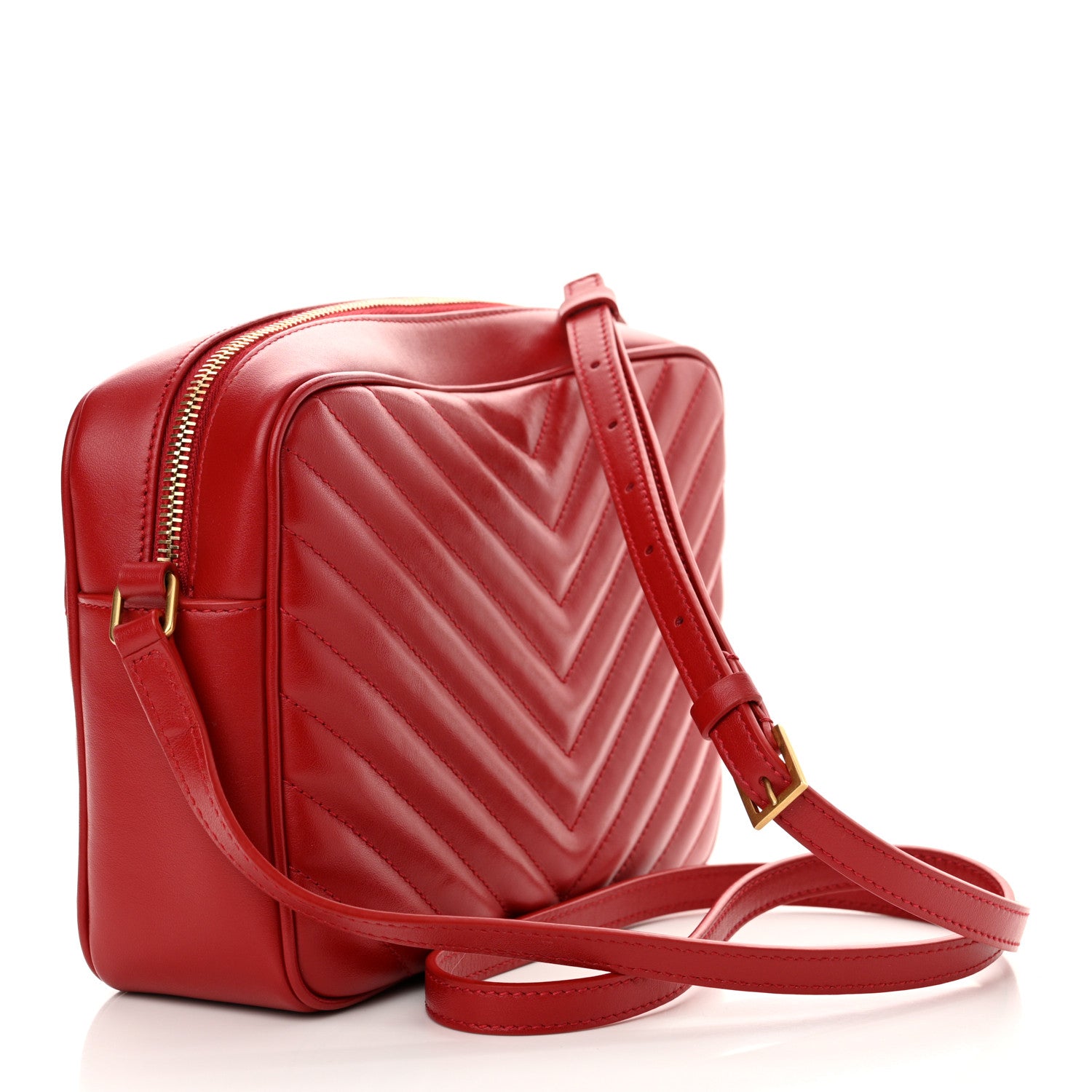 Saint Laurent Calfskin Matelasse Monogram Lou Camera Bag Rouge Eros 3 of 10