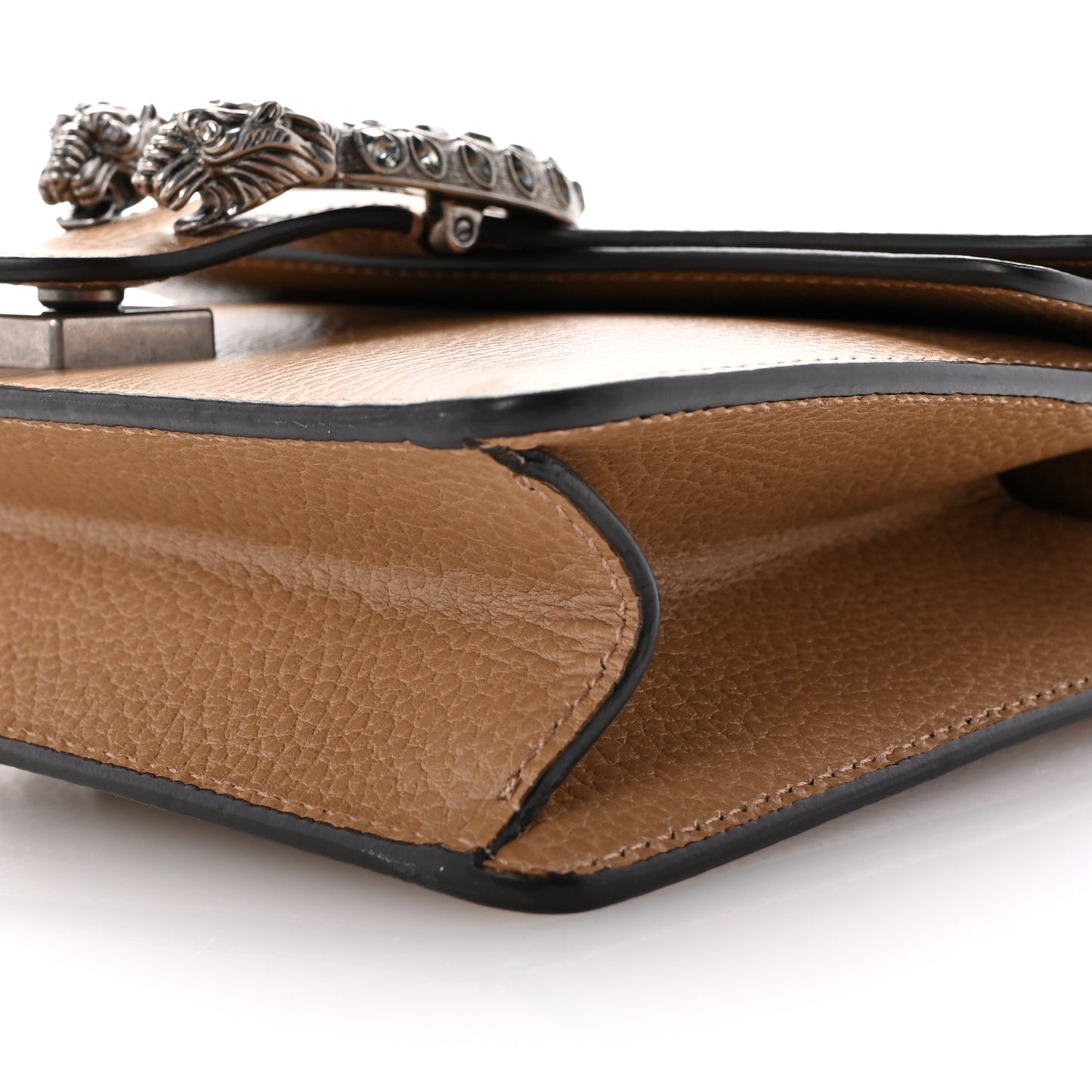 Dollar Calfskin Crystal Mini Dionysus Shoulder Bag Natural Tan Black Diamond