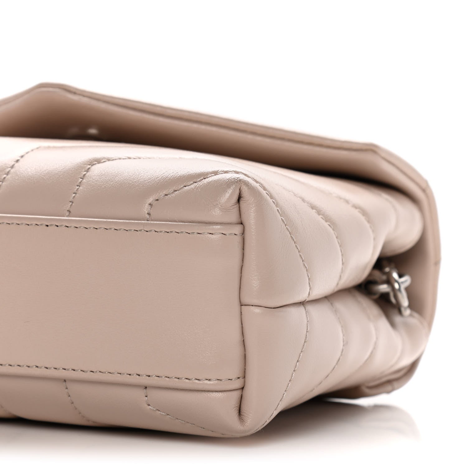 Saint Laurent Calfskin Y Quilted Monogram Toy Loulou Crossbody Bag Light Natural 12 of 20