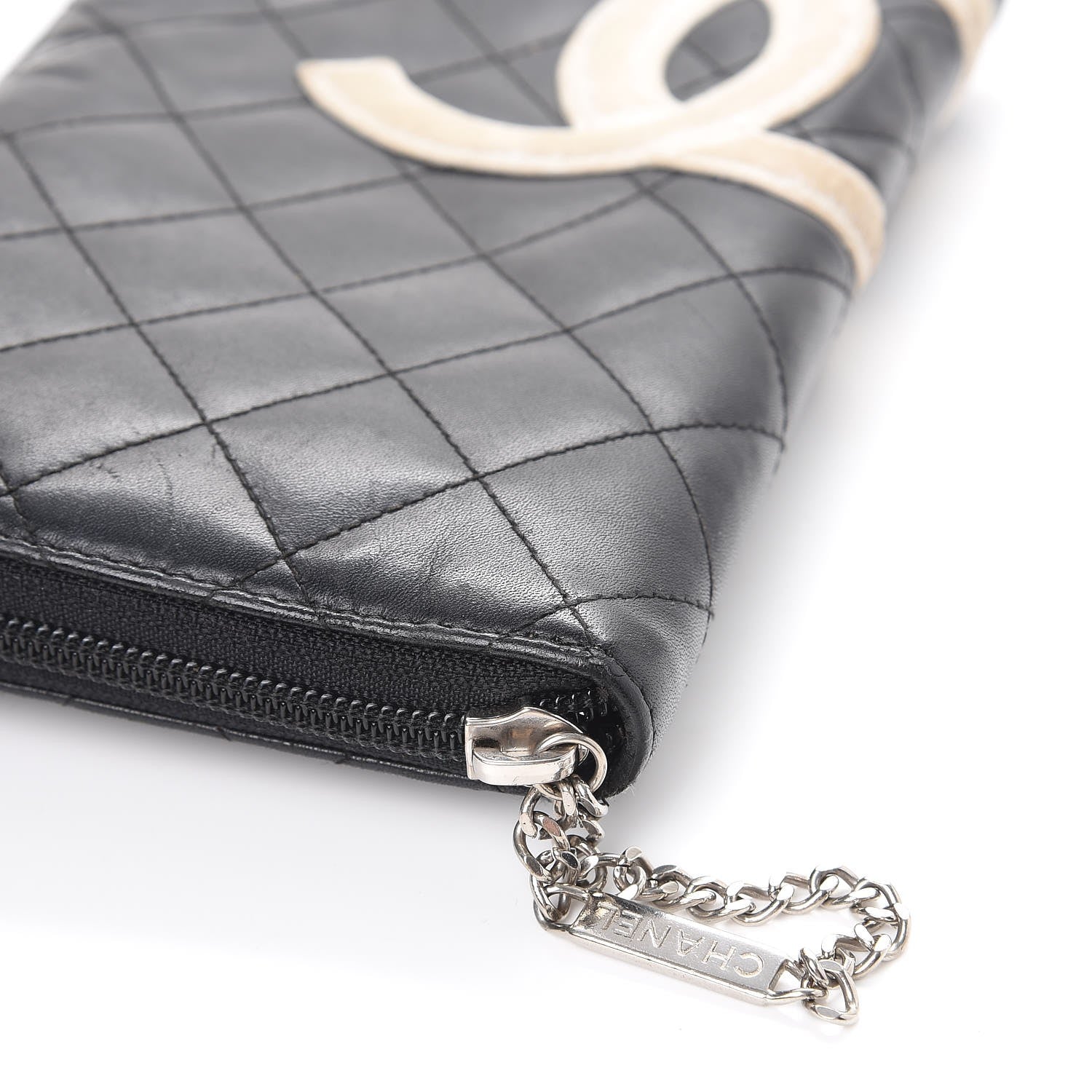 Chanel Cambon Zip Around Organizer Wallet Black White 16 of 25