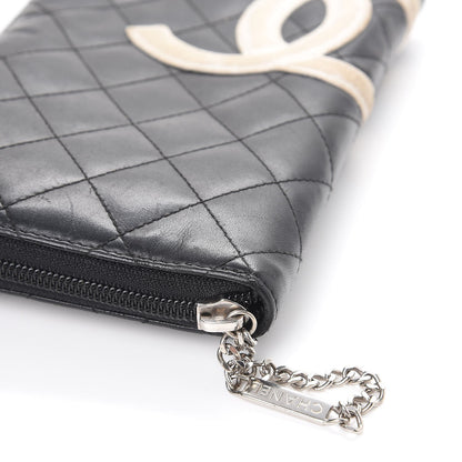 Chanel Cambon Zip Around Organizer Wallet Black White 16 of 25