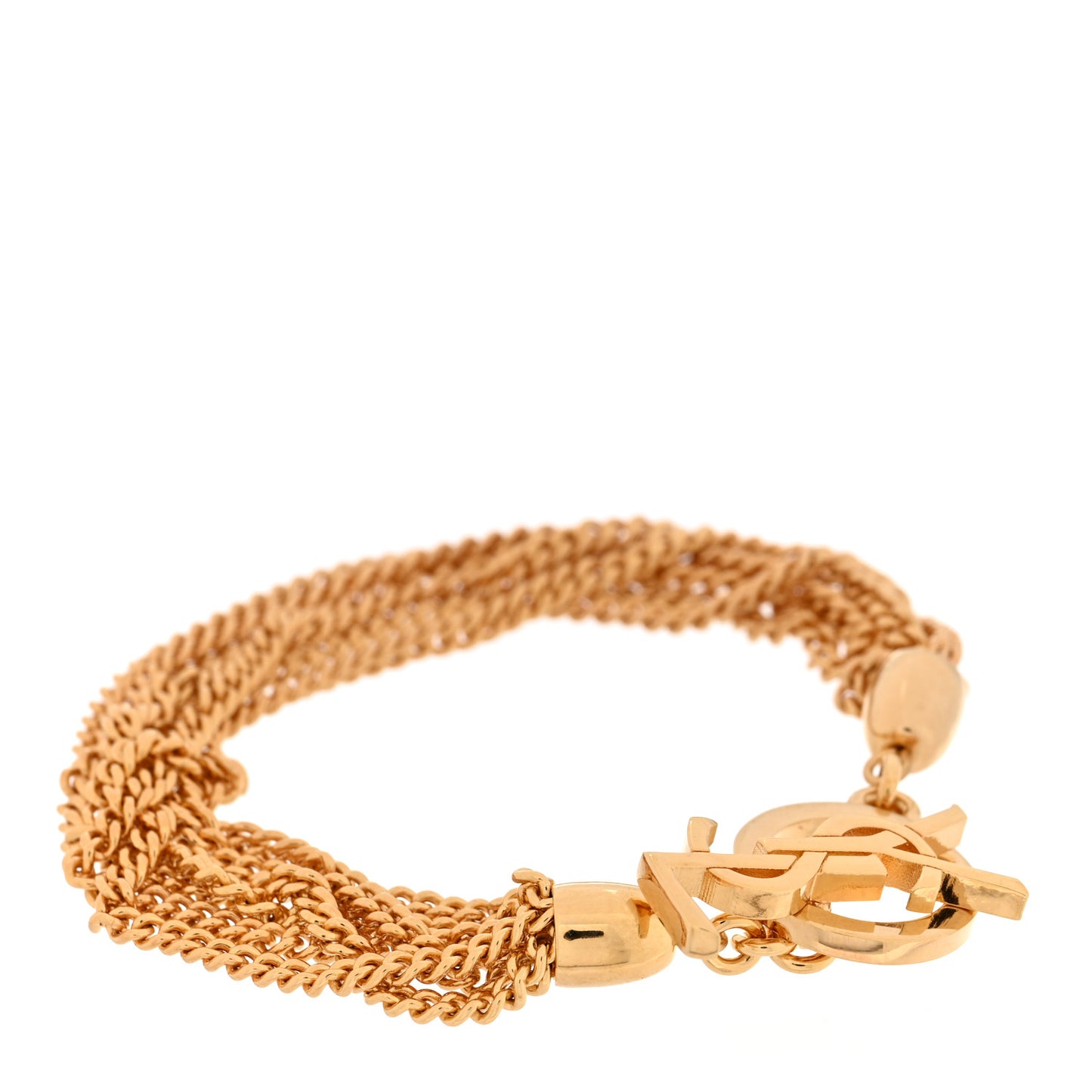 Brass Monogram Multi Chain Charm Bracelet