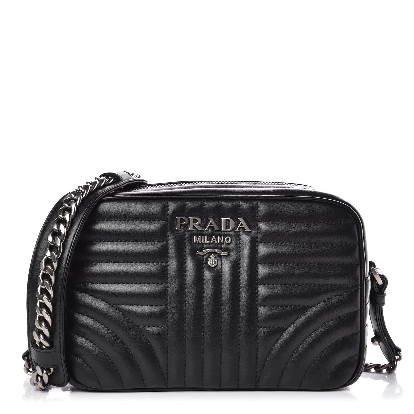 Soft Calfskin Diagramme Crossbody Bag Black