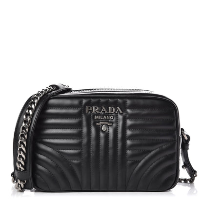 Prada Soft Calfskin Diagramme Crossbody Bag Black 1 of 8