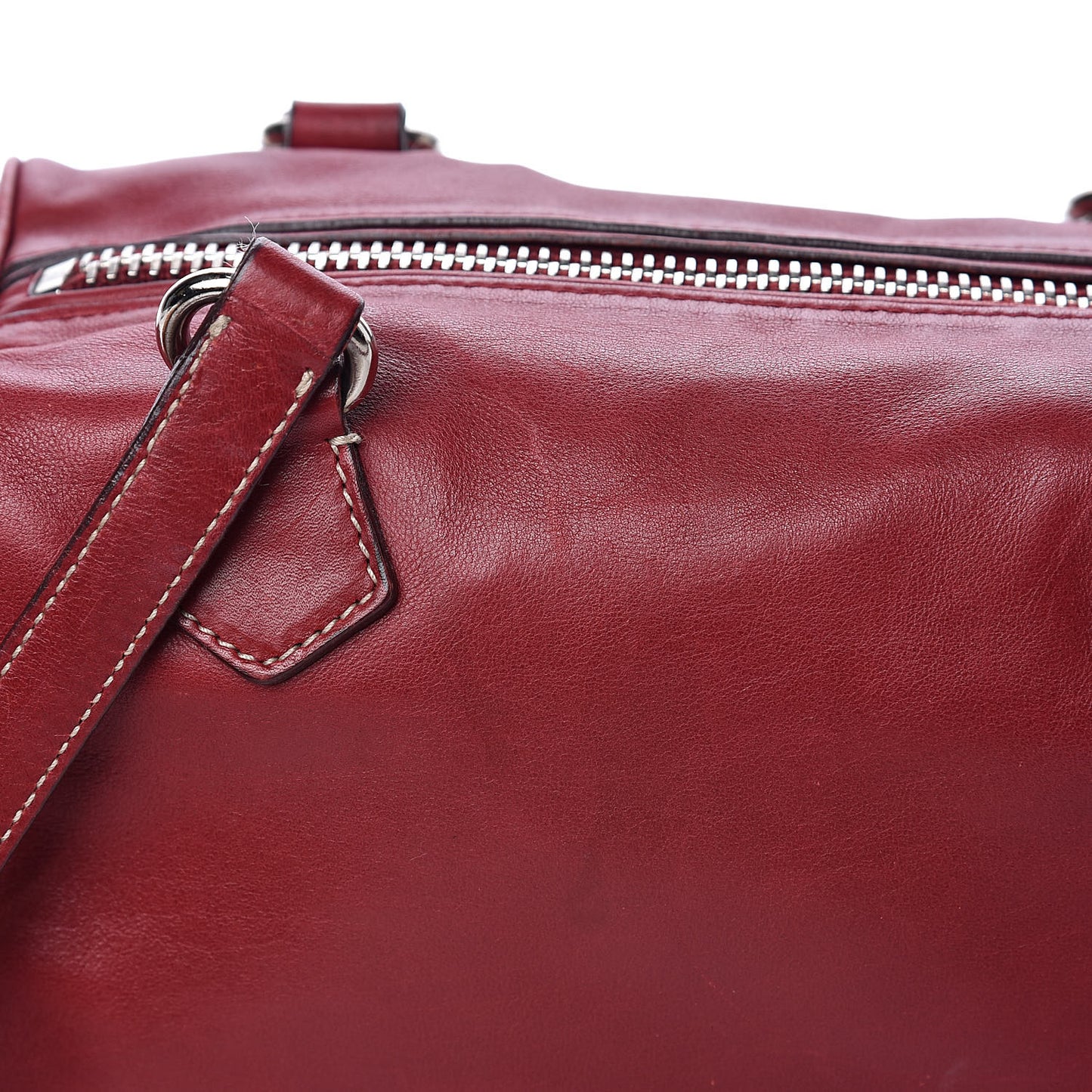 Vitello Heavy Side Pocket Shoulder Bag Cherry