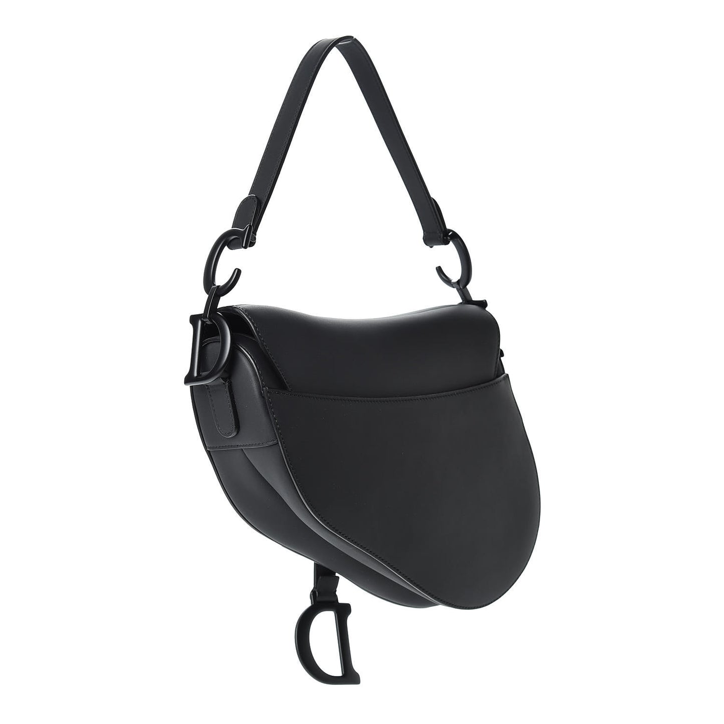 Ultra Matte Calfskin Saddle Bag Black