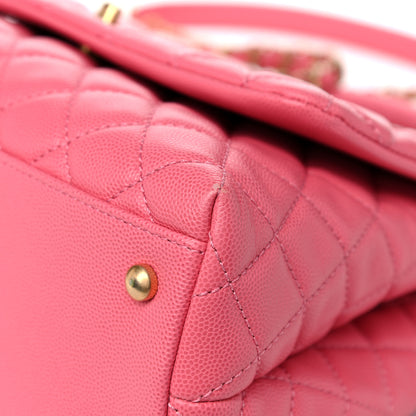 Chanel Caviar Quilted Small Coco Handle Flap Pink 12 of 15