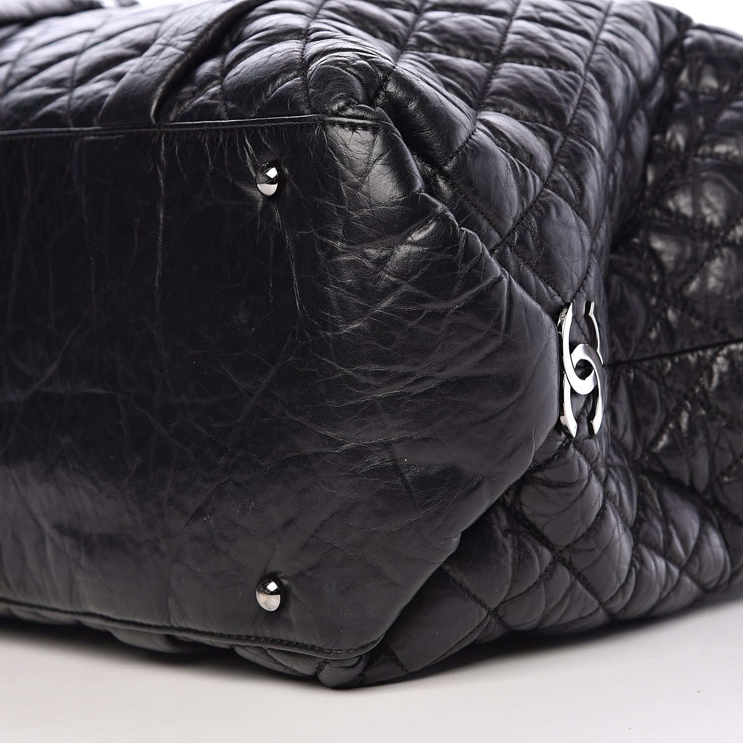 Chanel Distressed Lambskin Vintage Ligne Lady Braid XL Tote Black 11 of 12