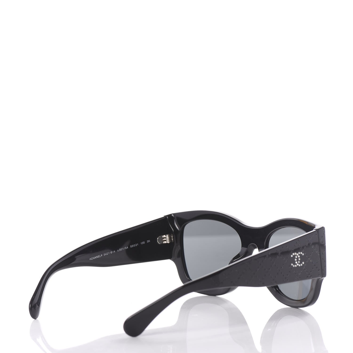 Chanel Acetate Strass Rectangle Sunglasses 5421B Black 4 of 8