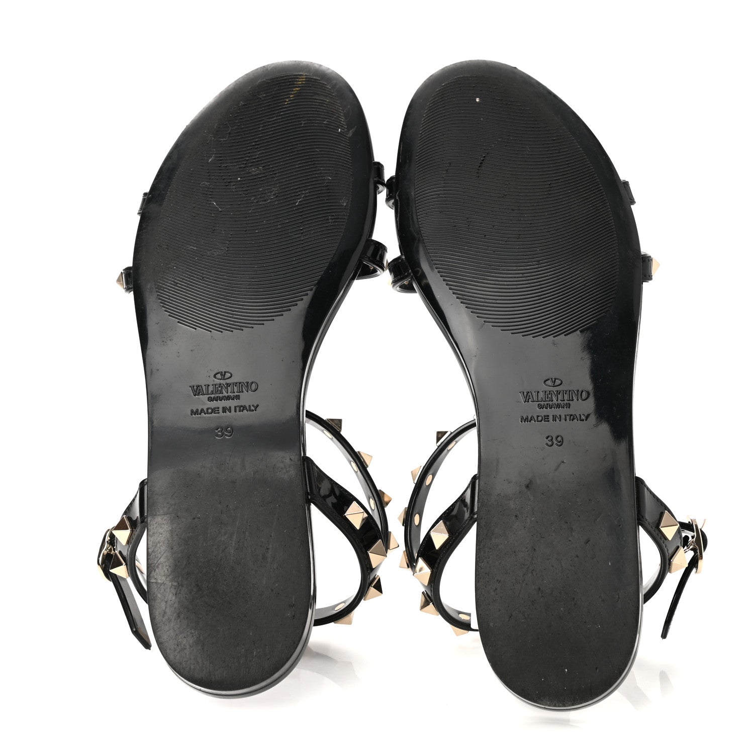 Valentino Garavani PVC Jelly Rockstud Caged Sandals 39 Black 7 of 8
