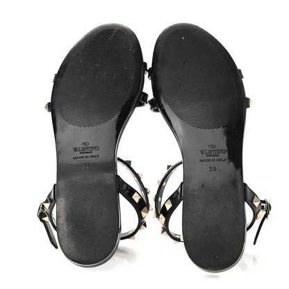 Valentino Garavani PVC Jelly Rockstud Caged Sandals 39 Black 7 of 8