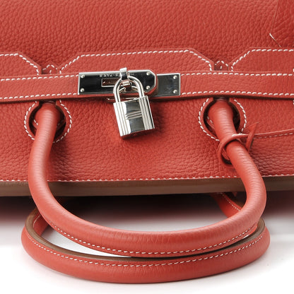 Hermes Togo Horseshoe Birkin 35 Sanguine White 24 of 42