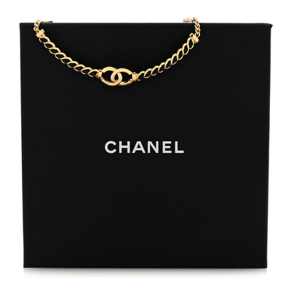 Chanel Metal Lambskin Chain CC Choker Necklace Black Gold 5 of 5