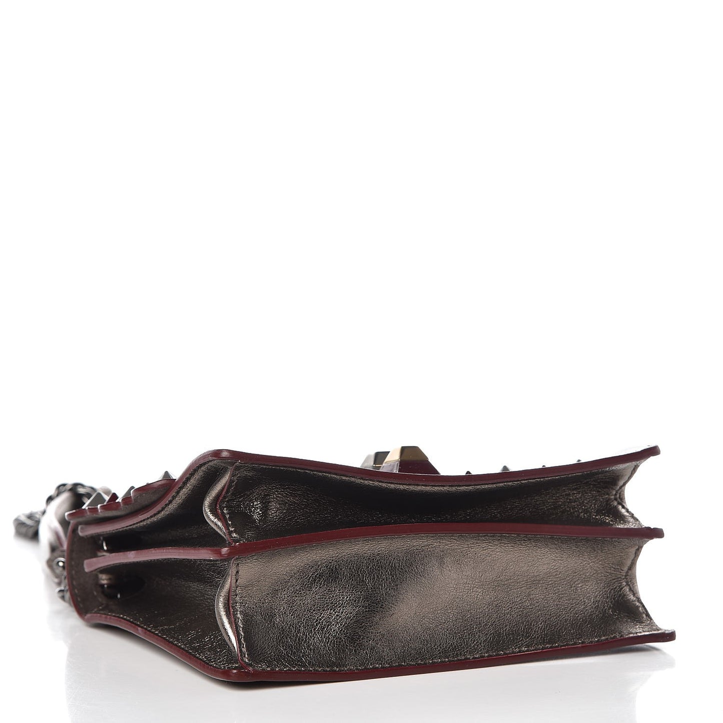 Vitello Catalan Mirror Scalloped Multi Studded Small Kan I Shoulder Bag Bronze