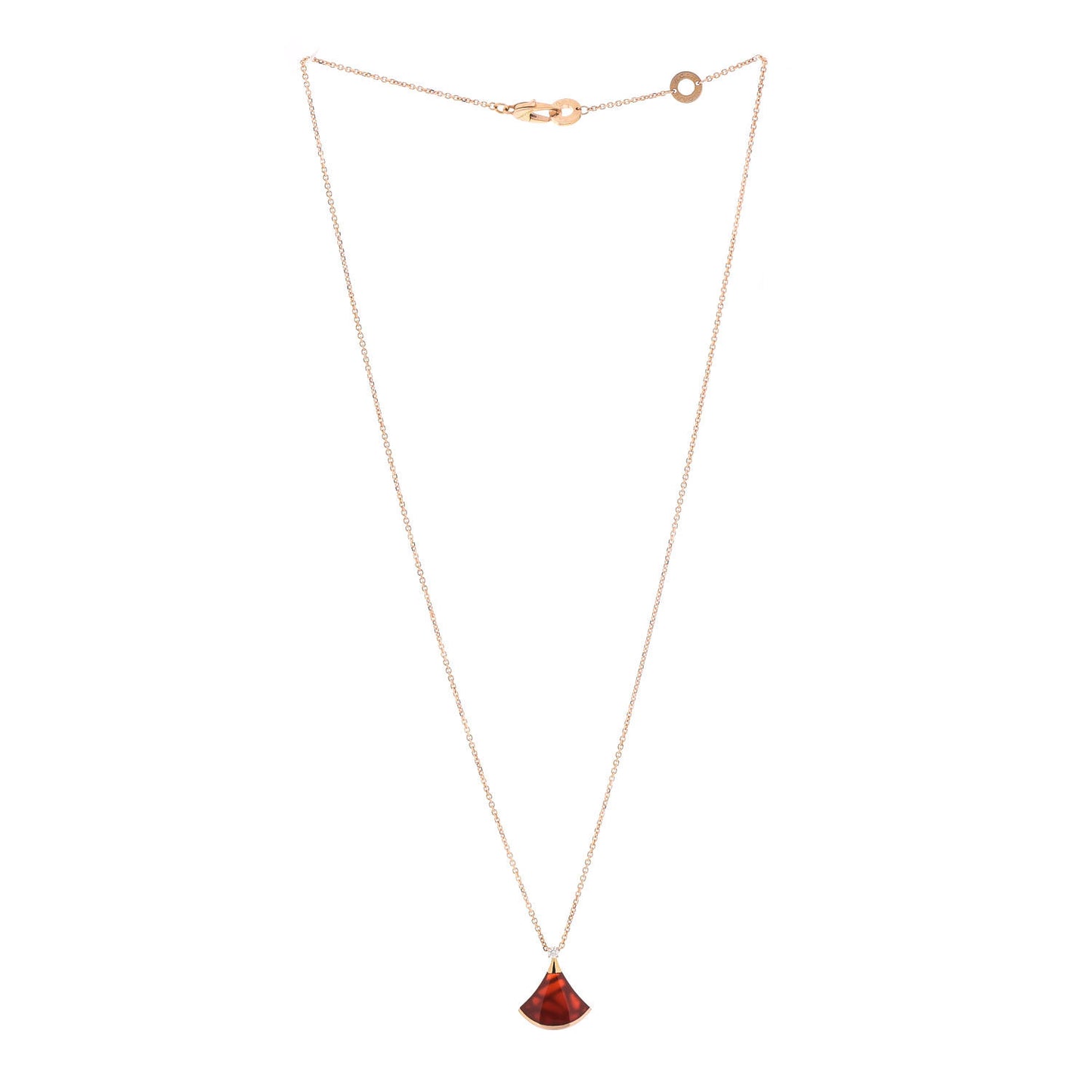 18K Rose Gold Diamond Carnelian Divas' Dream Pendant Necklace
