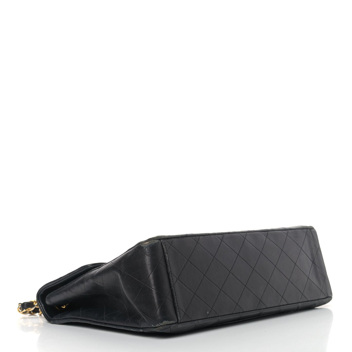 Lambskin Quilted XL Jumbo Single Flap Black