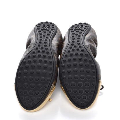 Louis Vuitton Monogram Flirty Ballet Flats 38.5 Gold 5 of 9