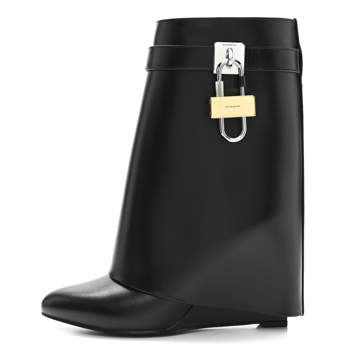 Givenchy Calfskin Shark Lock Ankle Boots 37 Black 1 of 9