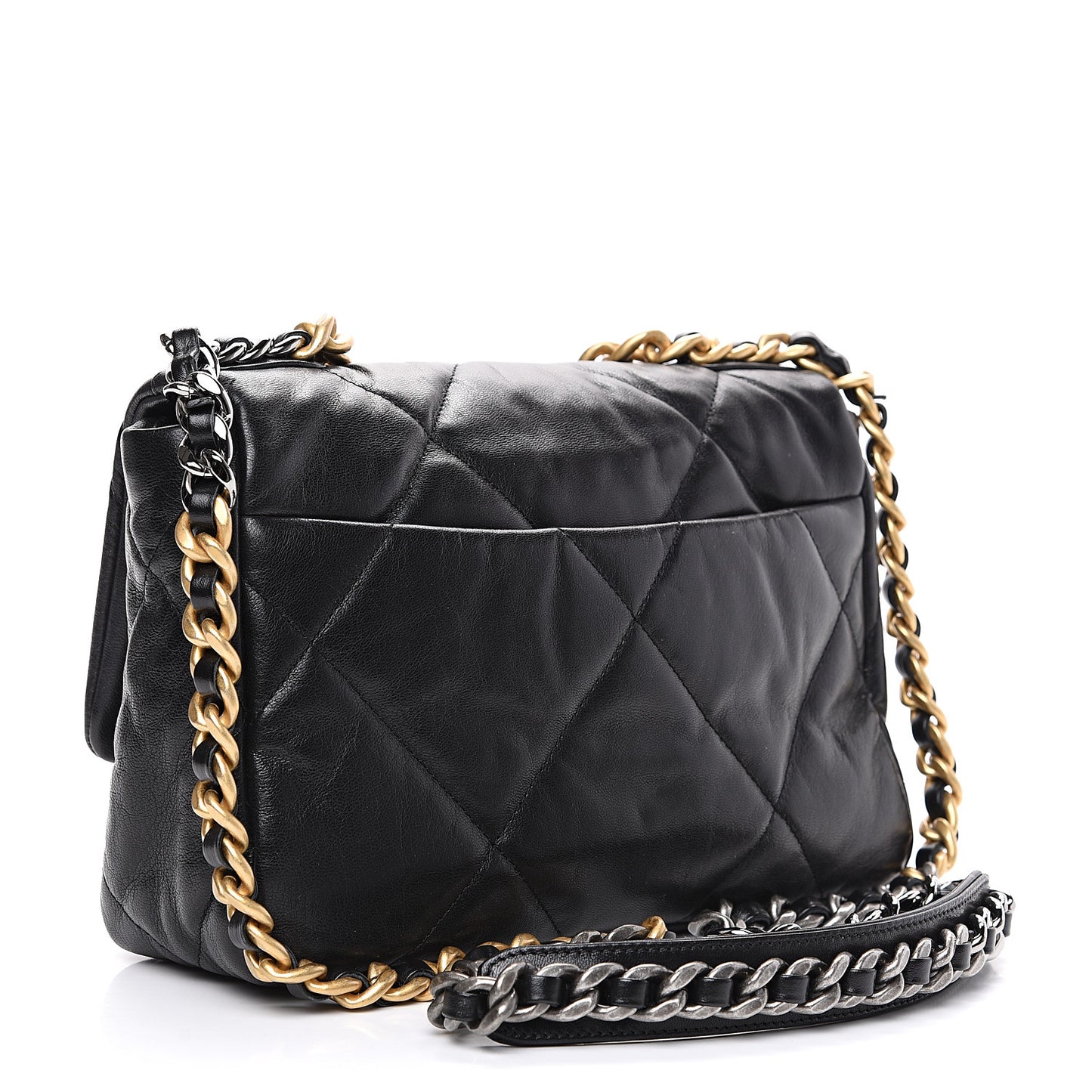 Lambskin Quilted Medium 19 Flap Black