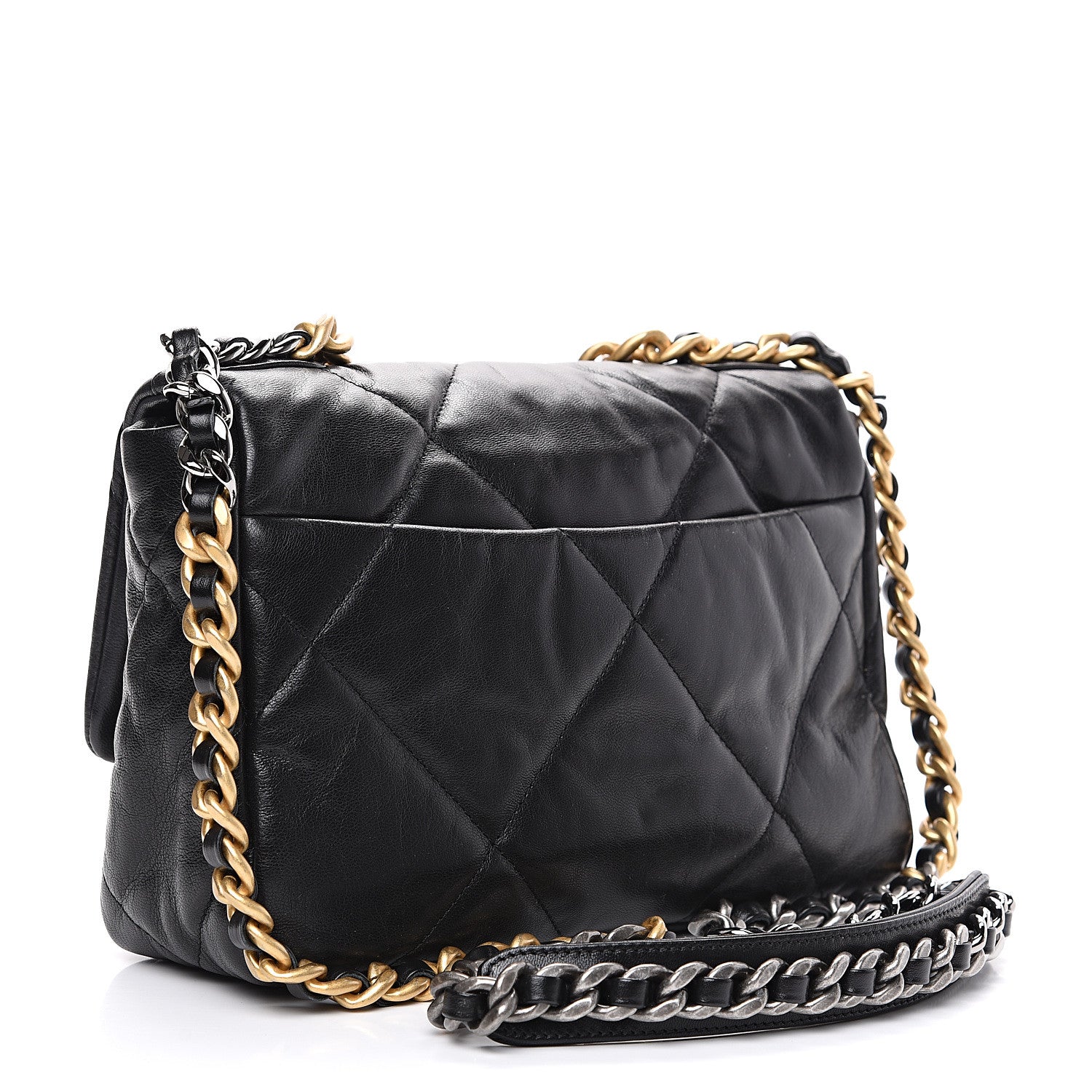 Chanel Lambskin Quilted Medium 19 Flap Black 2 of 10
