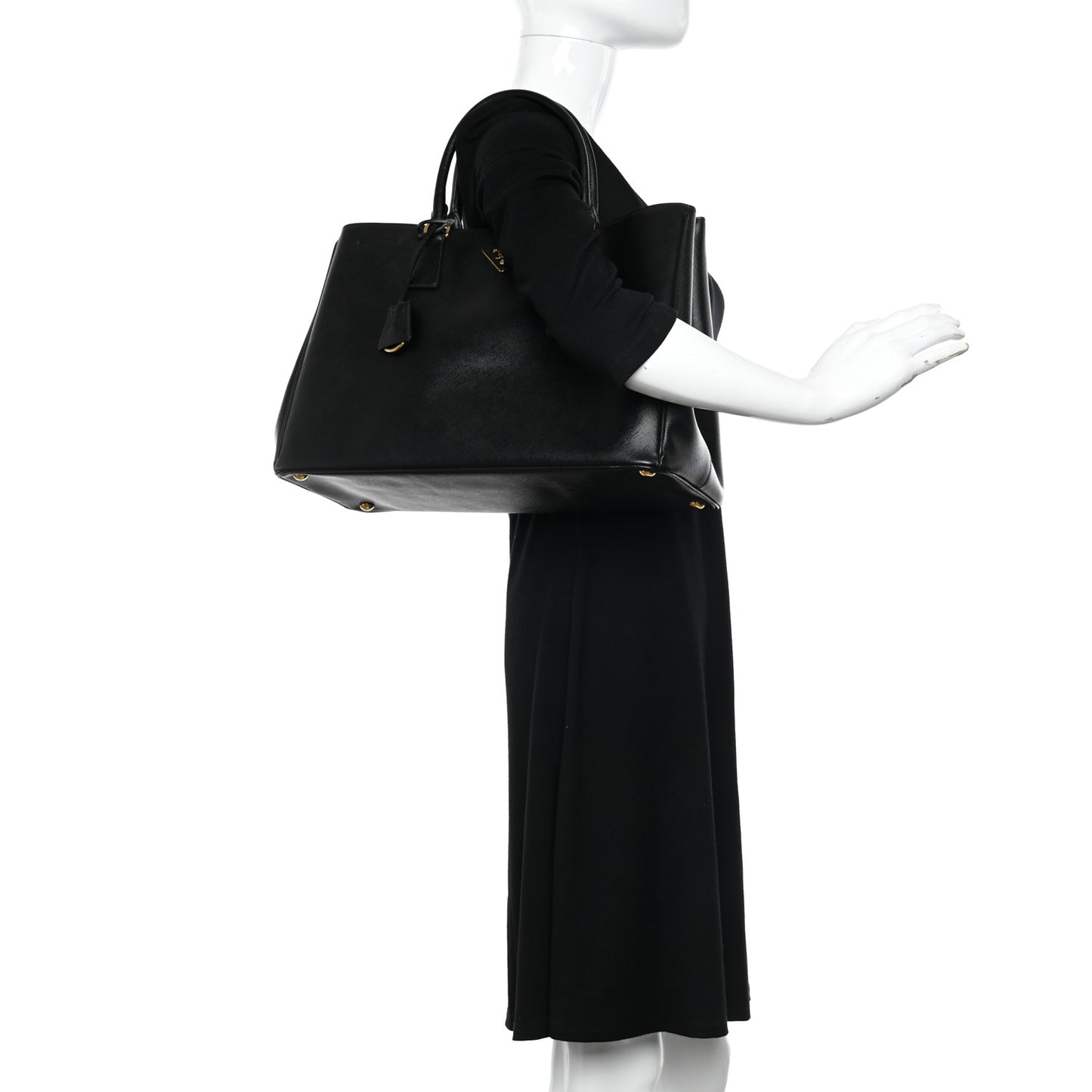 Saffiano Lux Large Tote Black