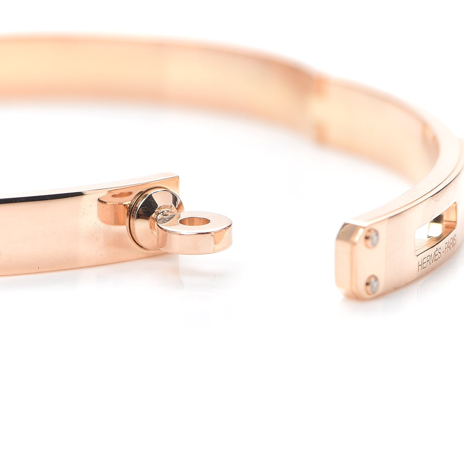 Hermes 18K Rose Gold Diamond PM Kelly Bracelet SH 5 of 6