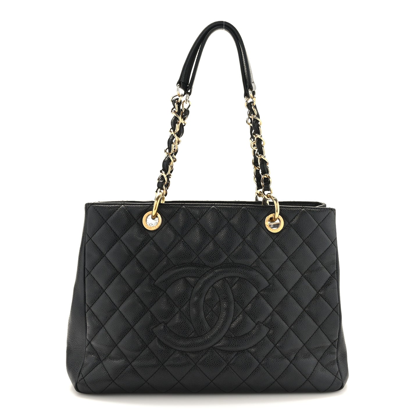 Caviar Quilted Grand Shopping Tote GST Black