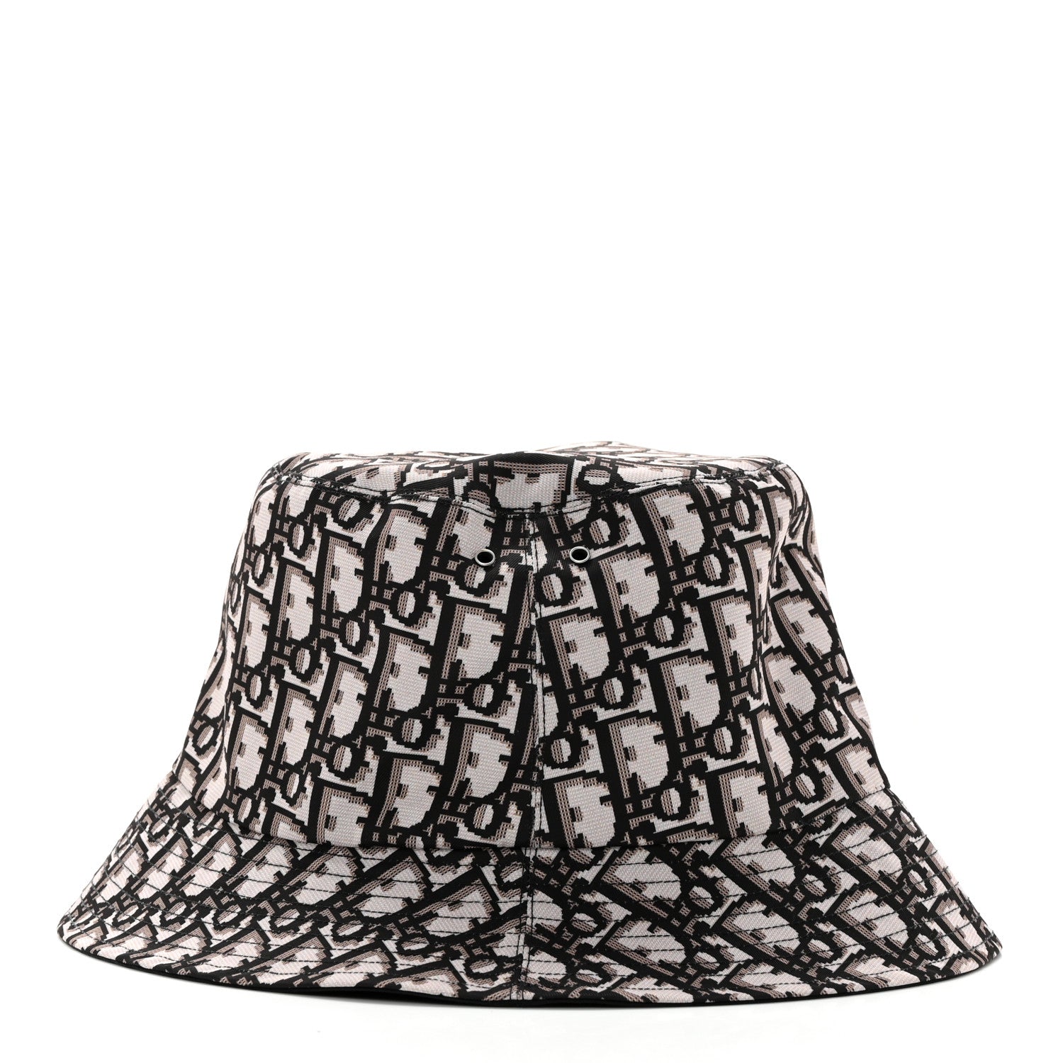 Christian Dior Polyester Cotton Oblique Teddy-D Brim Bucket Hat 58 Black 5 of 8