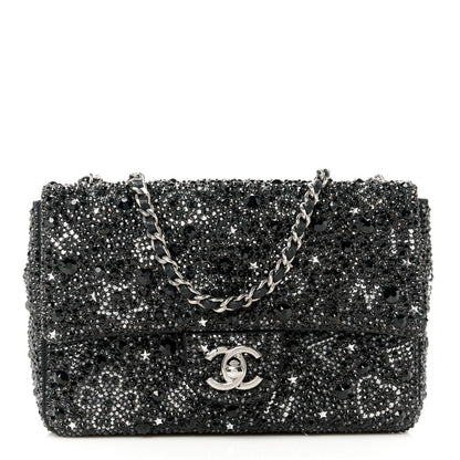 Chanel Satin Diamante Lucky Symbols Evening Flap Bag Black 1 of 12