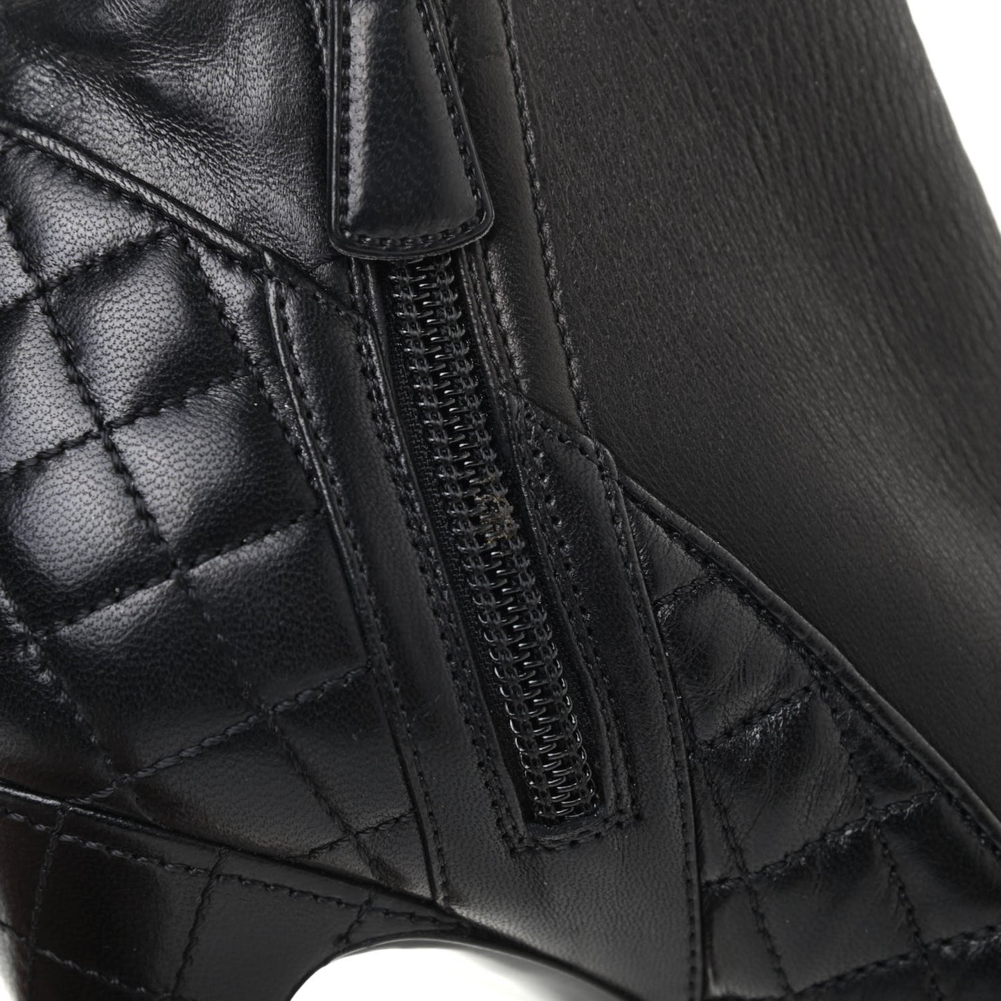 Lambskin Quilted CC Booties 38.5 Black