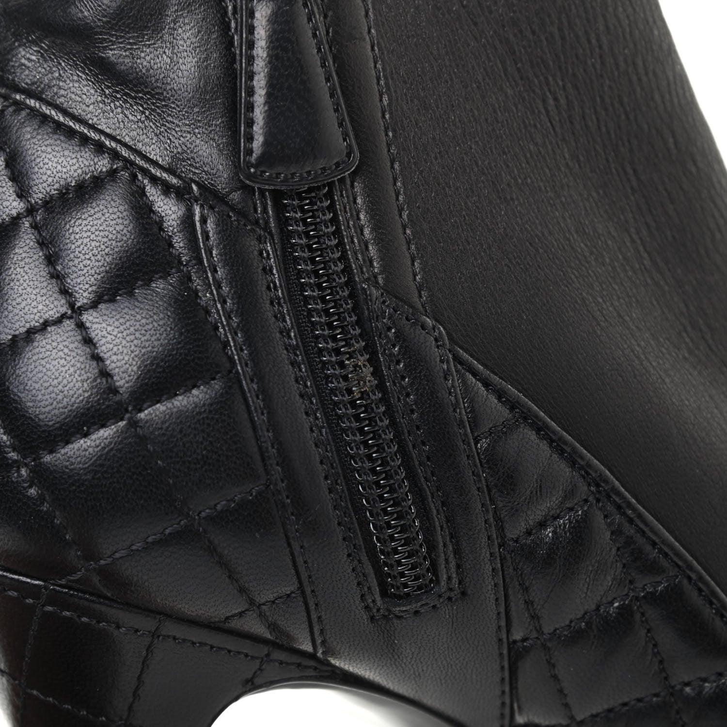 Chanel Lambskin Quilted CC Booties 38.5 Black 10 of 10