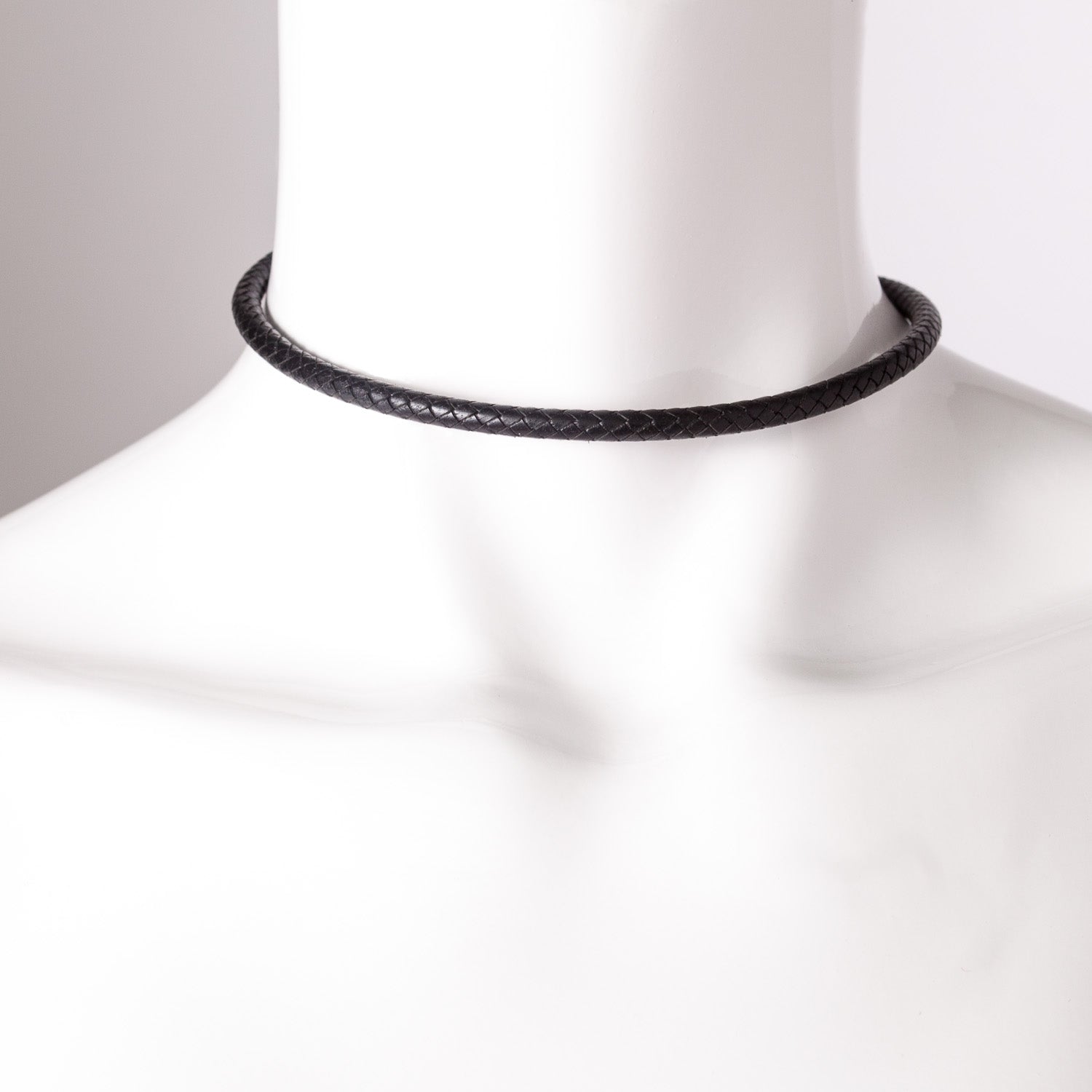 Hermes Woven Leather Jumbo Hook Choker Necklace Black 4 of 4